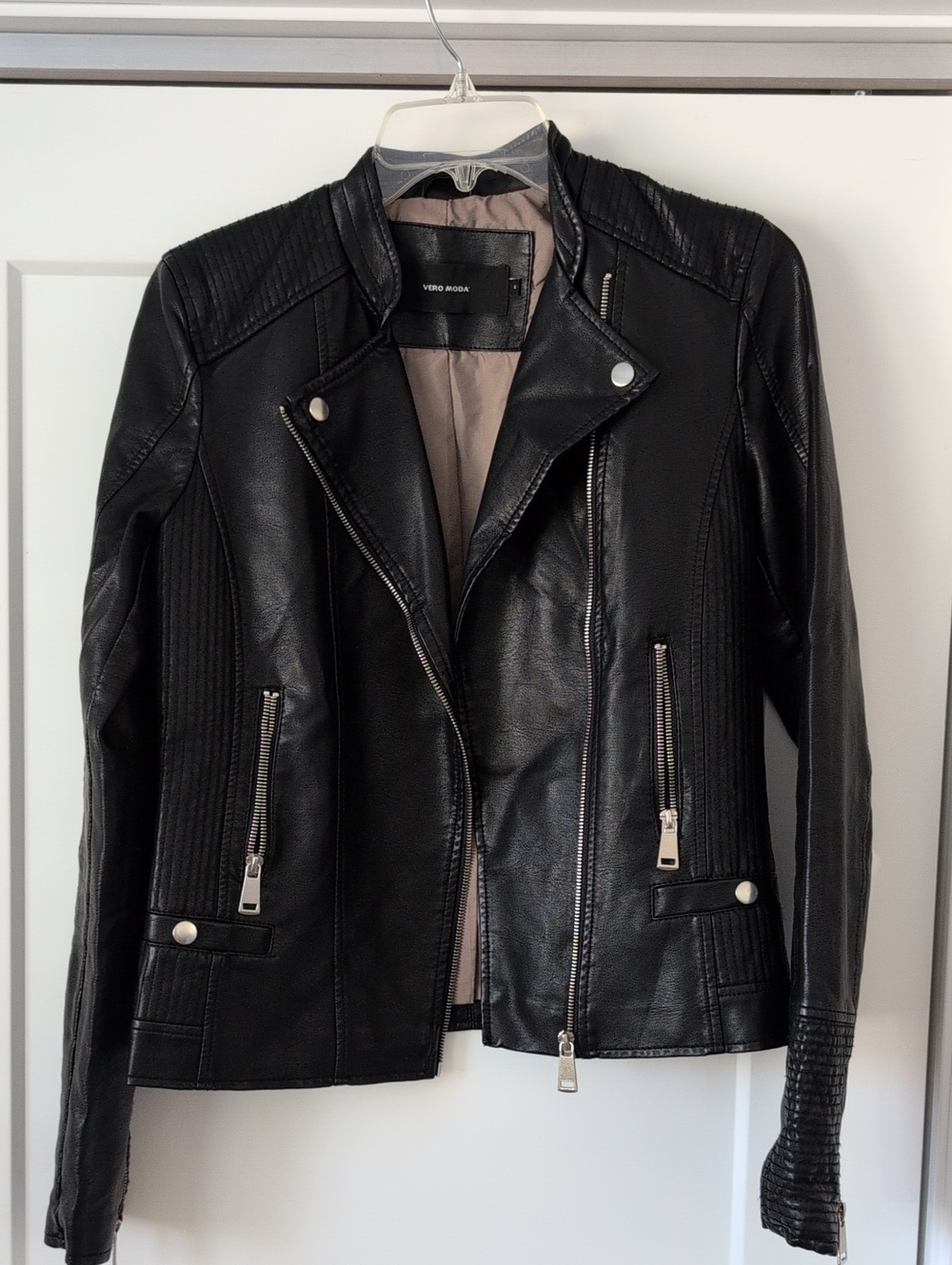 Vero Moda Black Faux Leather Biker Jacket